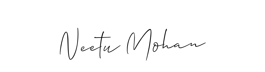 You should practise on your own different ways (Allison_Script) to write your name (Neetu Mohan) in signature. don't let someone else do it for you. Neetu Mohan signature style 2 images and pictures png