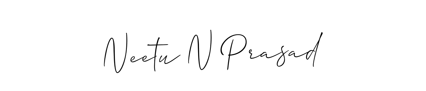 How to make Neetu N Prasad signature? Allison_Script is a professional autograph style. Create handwritten signature for Neetu N Prasad name. Neetu N Prasad signature style 2 images and pictures png