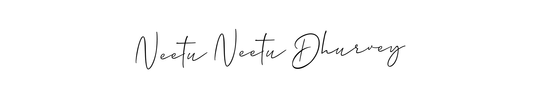 Make a beautiful signature design for name Neetu Neetu Dhurvey. With this signature (Allison_Script) style, you can create a handwritten signature for free. Neetu Neetu Dhurvey signature style 2 images and pictures png