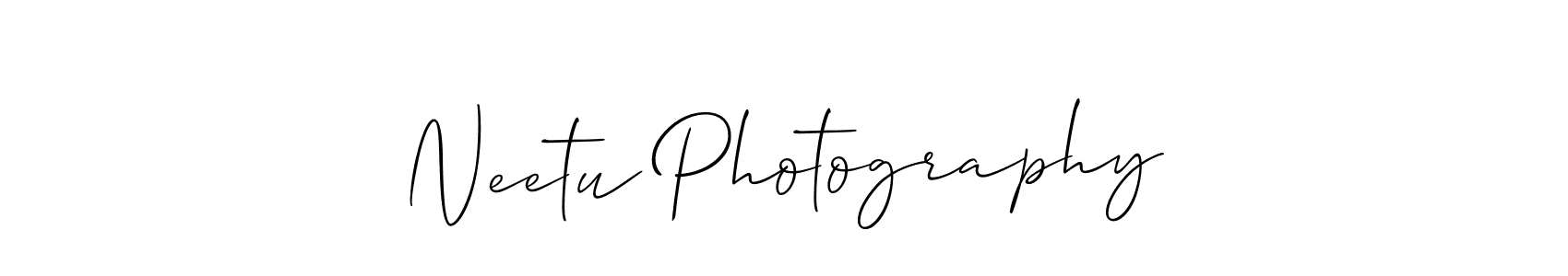 How to make Neetu Photography name signature. Use Allison_Script style for creating short signs online. This is the latest handwritten sign. Neetu Photography signature style 2 images and pictures png
