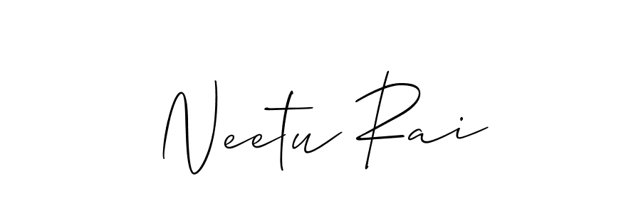 Create a beautiful signature design for name Neetu Rai. With this signature (Allison_Script) fonts, you can make a handwritten signature for free. Neetu Rai signature style 2 images and pictures png
