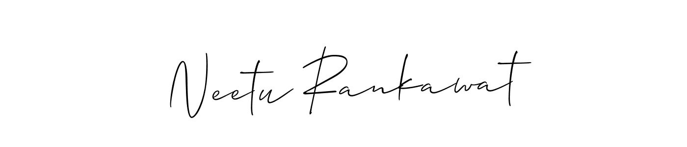 Design your own signature with our free online signature maker. With this signature software, you can create a handwritten (Allison_Script) signature for name Neetu Rankawat. Neetu Rankawat signature style 2 images and pictures png