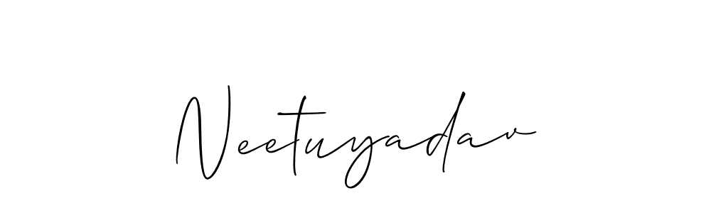 Also we have Neetuyadav name is the best signature style. Create professional handwritten signature collection using Allison_Script autograph style. Neetuyadav signature style 2 images and pictures png