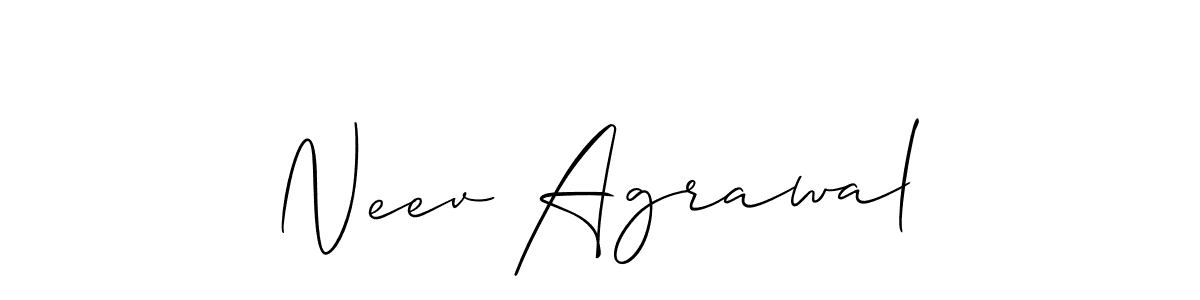 Make a short Neev Agrawal signature style. Manage your documents anywhere anytime using Allison_Script. Create and add eSignatures, submit forms, share and send files easily. Neev Agrawal signature style 2 images and pictures png