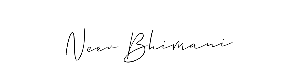 Design your own signature with our free online signature maker. With this signature software, you can create a handwritten (Allison_Script) signature for name Neev Bhimani. Neev Bhimani signature style 2 images and pictures png