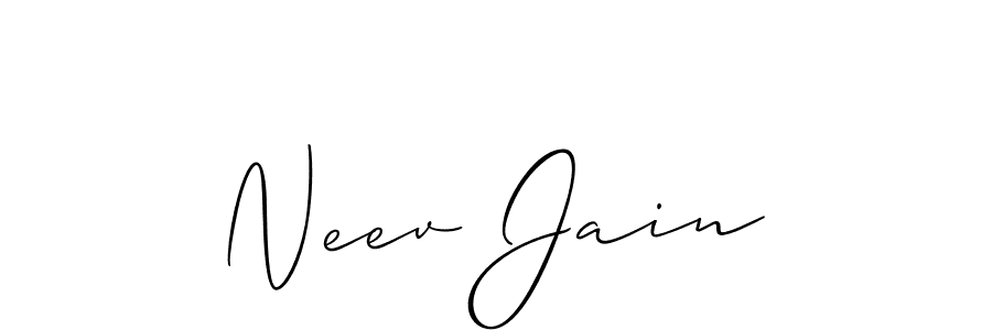 Use a signature maker to create a handwritten signature online. With this signature software, you can design (Allison_Script) your own signature for name Neev Jain. Neev Jain signature style 2 images and pictures png