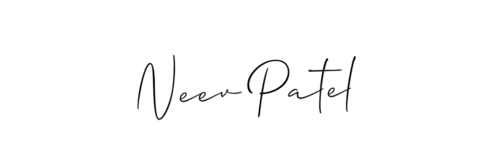 How to make Neev Patel name signature. Use Allison_Script style for creating short signs online. This is the latest handwritten sign. Neev Patel signature style 2 images and pictures png