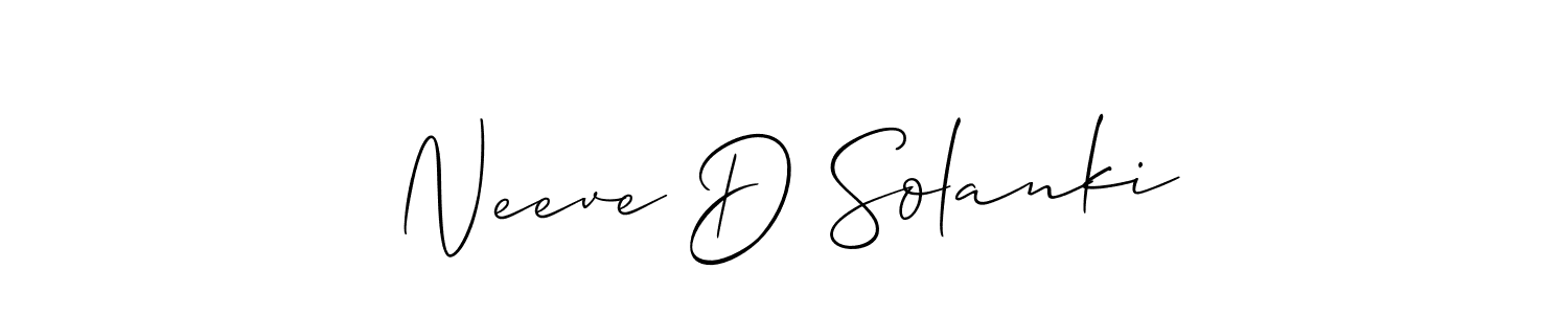It looks lik you need a new signature style for name Neeve D Solanki. Design unique handwritten (Allison_Script) signature with our free signature maker in just a few clicks. Neeve D Solanki signature style 2 images and pictures png