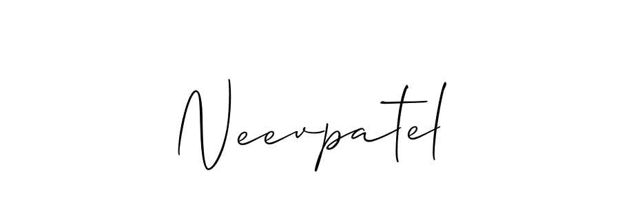 How to make Neevpatel signature? Allison_Script is a professional autograph style. Create handwritten signature for Neevpatel name. Neevpatel signature style 2 images and pictures png