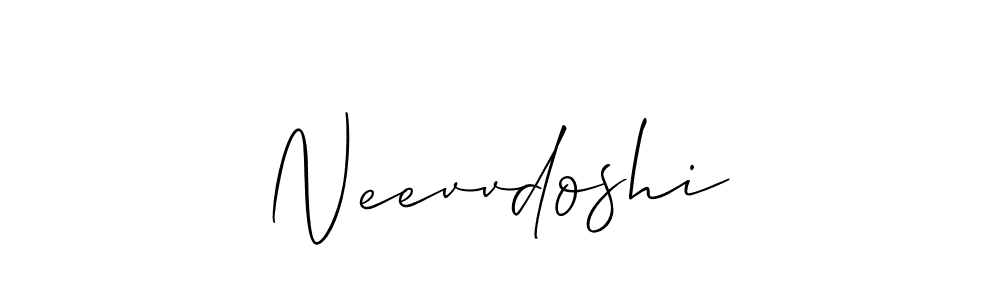 Use a signature maker to create a handwritten signature online. With this signature software, you can design (Allison_Script) your own signature for name Neevvdoshi. Neevvdoshi signature style 2 images and pictures png
