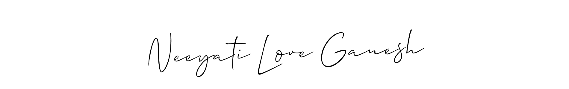 Design your own signature with our free online signature maker. With this signature software, you can create a handwritten (Allison_Script) signature for name Neeyati Love Ganesh. Neeyati Love Ganesh signature style 2 images and pictures png