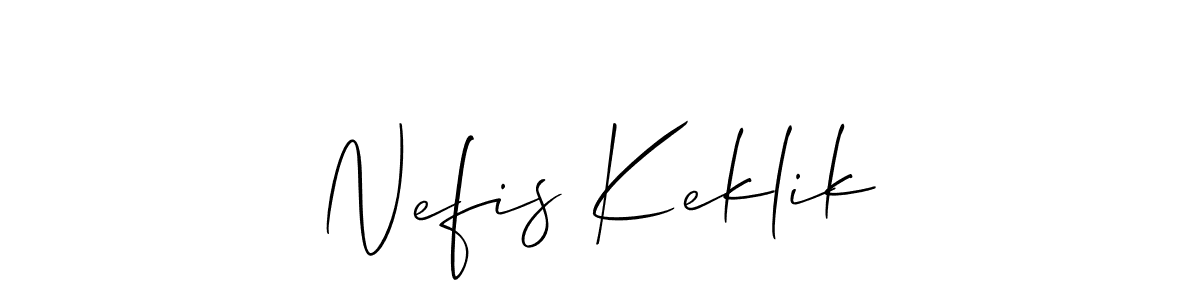 Also You can easily find your signature by using the search form. We will create Nefis Keklik name handwritten signature images for you free of cost using Allison_Script sign style. Nefis Keklik signature style 2 images and pictures png