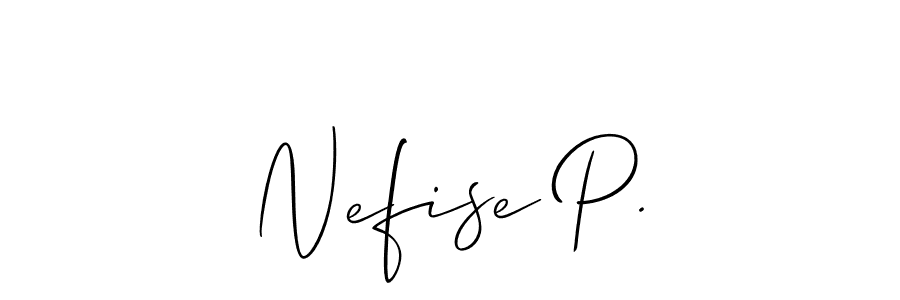 How to make Nefise P. name signature. Use Allison_Script style for creating short signs online. This is the latest handwritten sign. Nefise P. signature style 2 images and pictures png