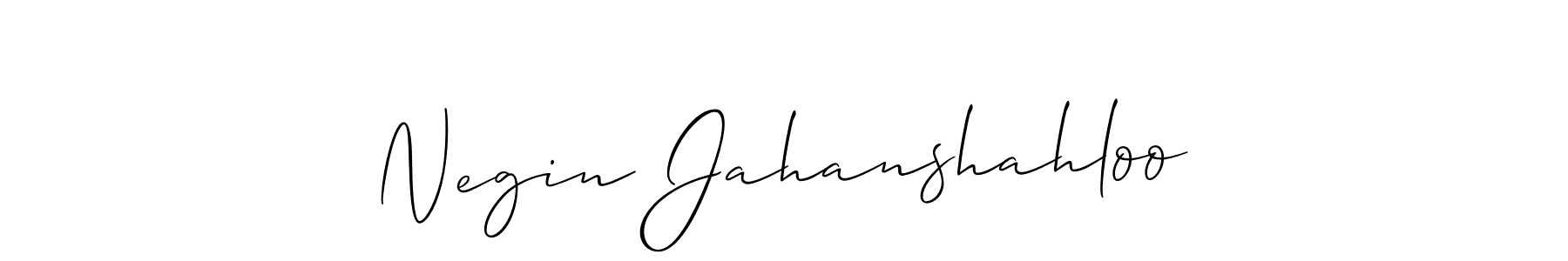 How to make Negin Jahanshahloo signature? Allison_Script is a professional autograph style. Create handwritten signature for Negin Jahanshahloo name. Negin Jahanshahloo signature style 2 images and pictures png