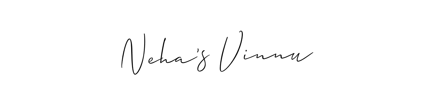 Design your own signature with our free online signature maker. With this signature software, you can create a handwritten (Allison_Script) signature for name Neha’s Vinnu. Neha’s Vinnu signature style 2 images and pictures png