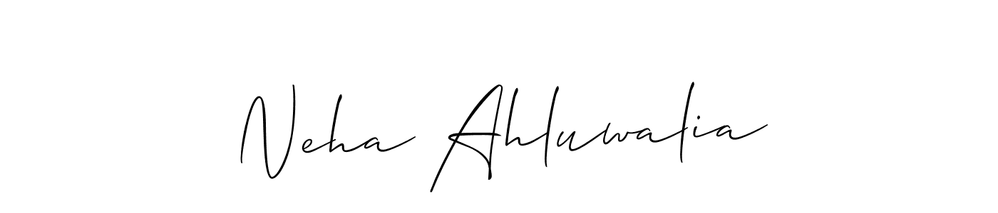 Make a beautiful signature design for name Neha Ahluwalia. With this signature (Allison_Script) style, you can create a handwritten signature for free. Neha Ahluwalia signature style 2 images and pictures png