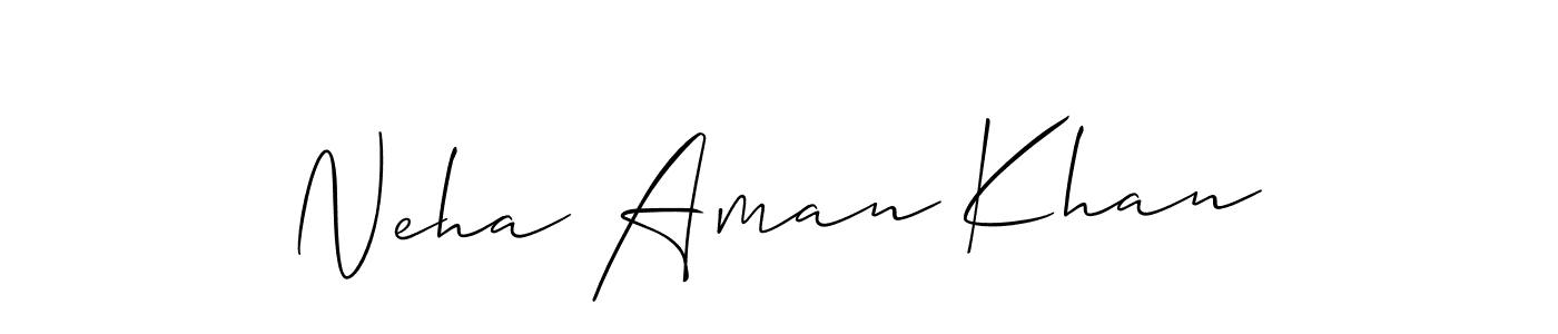 Make a beautiful signature design for name Neha Aman Khan. With this signature (Allison_Script) style, you can create a handwritten signature for free. Neha Aman Khan signature style 2 images and pictures png