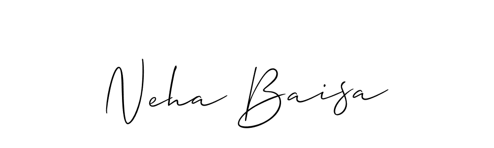 Make a beautiful signature design for name Neha Baisa. With this signature (Allison_Script) style, you can create a handwritten signature for free. Neha Baisa signature style 2 images and pictures png