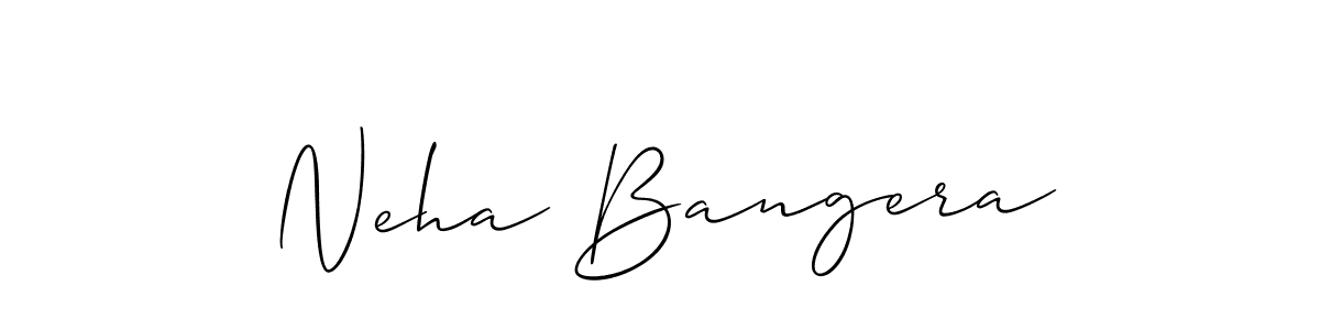 Create a beautiful signature design for name Neha Bangera. With this signature (Allison_Script) fonts, you can make a handwritten signature for free. Neha Bangera signature style 2 images and pictures png