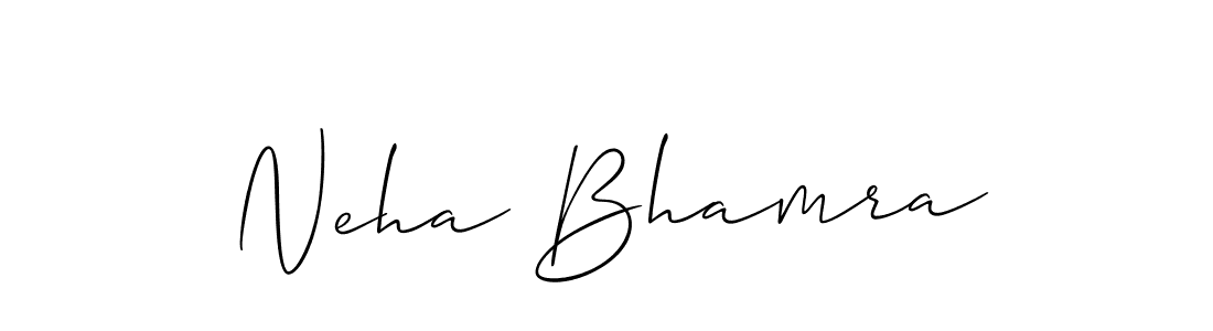 Also You can easily find your signature by using the search form. We will create Neha Bhamra name handwritten signature images for you free of cost using Allison_Script sign style. Neha Bhamra signature style 2 images and pictures png