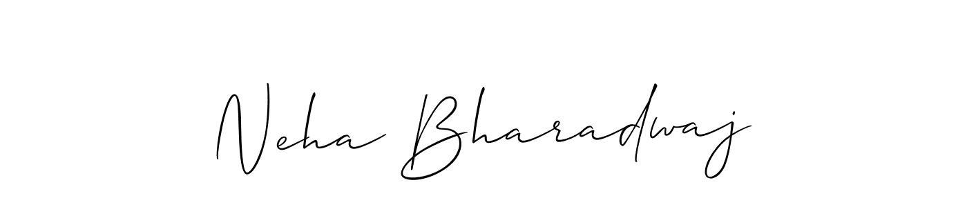 Create a beautiful signature design for name Neha Bharadwaj. With this signature (Allison_Script) fonts, you can make a handwritten signature for free. Neha Bharadwaj signature style 2 images and pictures png