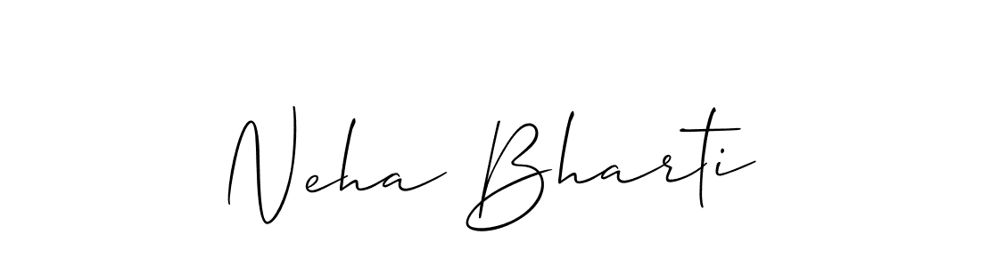 How to make Neha Bharti name signature. Use Allison_Script style for creating short signs online. This is the latest handwritten sign. Neha Bharti signature style 2 images and pictures png