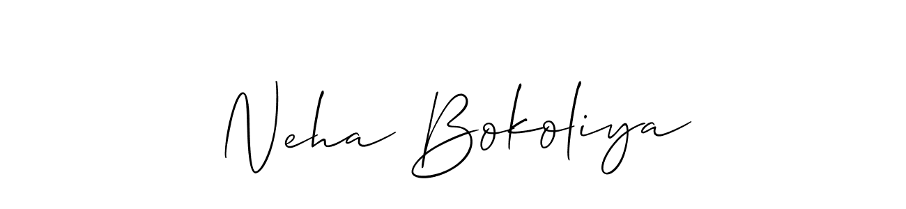 Use a signature maker to create a handwritten signature online. With this signature software, you can design (Allison_Script) your own signature for name Neha Bokoliya. Neha Bokoliya signature style 2 images and pictures png