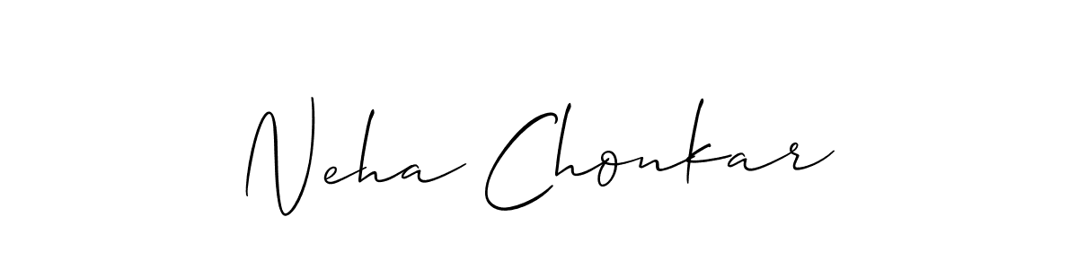 Make a beautiful signature design for name Neha Chonkar. With this signature (Allison_Script) style, you can create a handwritten signature for free. Neha Chonkar signature style 2 images and pictures png