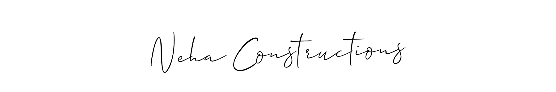 Create a beautiful signature design for name Neha Constructions. With this signature (Allison_Script) fonts, you can make a handwritten signature for free. Neha Constructions signature style 2 images and pictures png