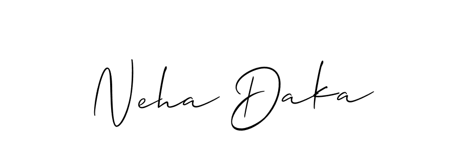 It looks lik you need a new signature style for name Neha Daka. Design unique handwritten (Allison_Script) signature with our free signature maker in just a few clicks. Neha Daka signature style 2 images and pictures png