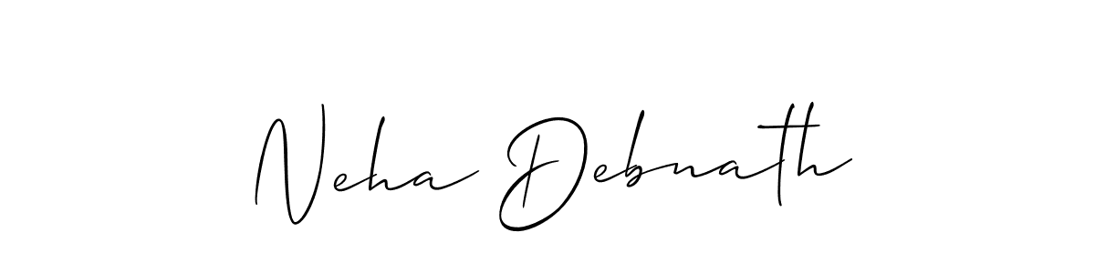Make a short Neha Debnath signature style. Manage your documents anywhere anytime using Allison_Script. Create and add eSignatures, submit forms, share and send files easily. Neha Debnath signature style 2 images and pictures png
