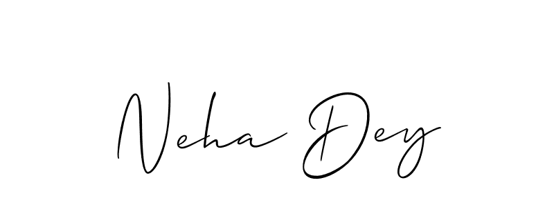 The best way (Allison_Script) to make a short signature is to pick only two or three words in your name. The name Neha Dey include a total of six letters. For converting this name. Neha Dey signature style 2 images and pictures png