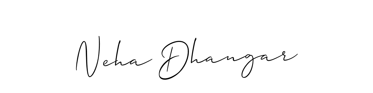 How to make Neha Dhangar name signature. Use Allison_Script style for creating short signs online. This is the latest handwritten sign. Neha Dhangar signature style 2 images and pictures png