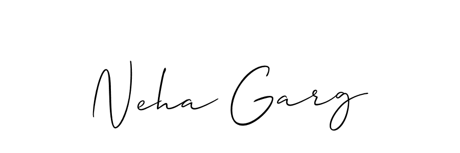 How to make Neha Garg name signature. Use Allison_Script style for creating short signs online. This is the latest handwritten sign. Neha Garg signature style 2 images and pictures png