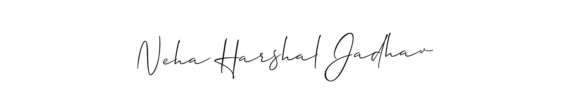 You should practise on your own different ways (Allison_Script) to write your name (Neha Harshal Jadhav) in signature. don't let someone else do it for you. Neha Harshal Jadhav signature style 2 images and pictures png