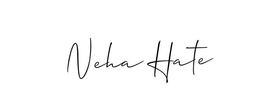 Make a beautiful signature design for name Neha Hate. With this signature (Allison_Script) style, you can create a handwritten signature for free. Neha Hate signature style 2 images and pictures png