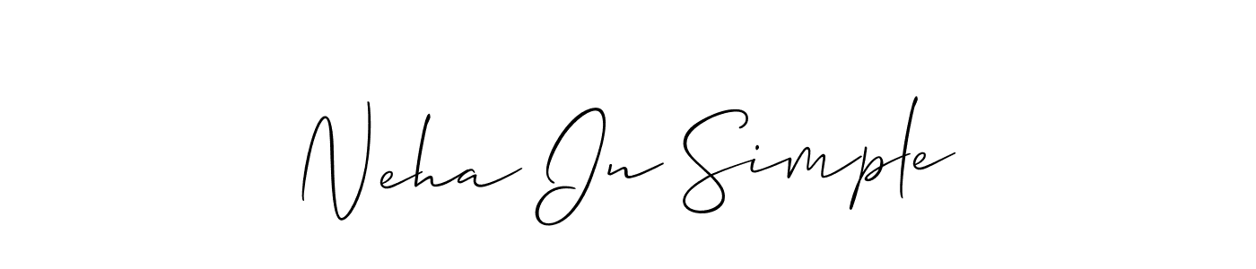 Design your own signature with our free online signature maker. With this signature software, you can create a handwritten (Allison_Script) signature for name Neha In Simple. Neha In Simple signature style 2 images and pictures png