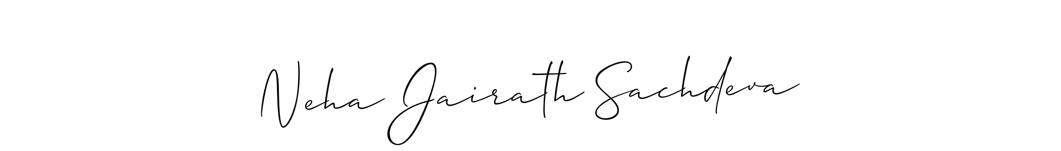 How to Draw Neha Jairath Sachdeva signature style? Allison_Script is a latest design signature styles for name Neha Jairath Sachdeva. Neha Jairath Sachdeva signature style 2 images and pictures png