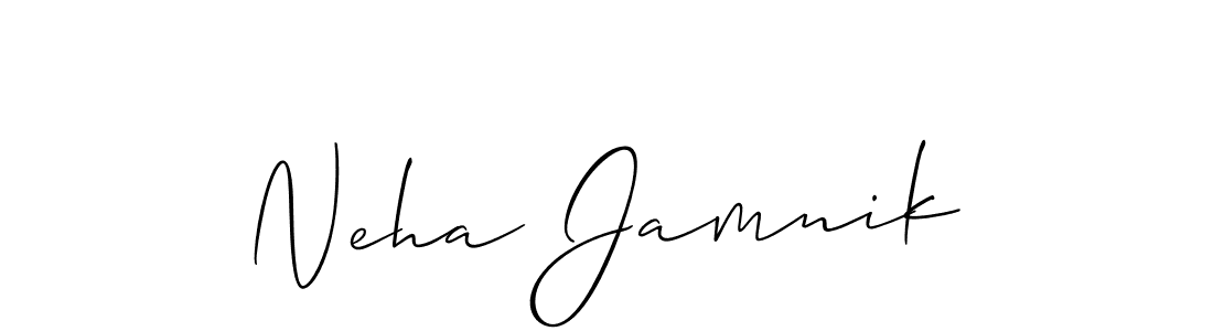 Also You can easily find your signature by using the search form. We will create Neha Jamnik name handwritten signature images for you free of cost using Allison_Script sign style. Neha Jamnik signature style 2 images and pictures png