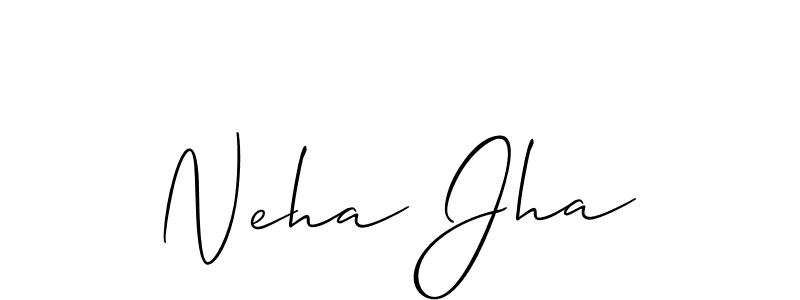 Allison_Script is a professional signature style that is perfect for those who want to add a touch of class to their signature. It is also a great choice for those who want to make their signature more unique. Get Neha Jha name to fancy signature for free. Neha Jha signature style 2 images and pictures png