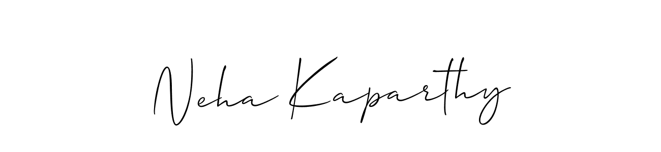 Similarly Allison_Script is the best handwritten signature design. Signature creator online .You can use it as an online autograph creator for name Neha Kaparthy. Neha Kaparthy signature style 2 images and pictures png