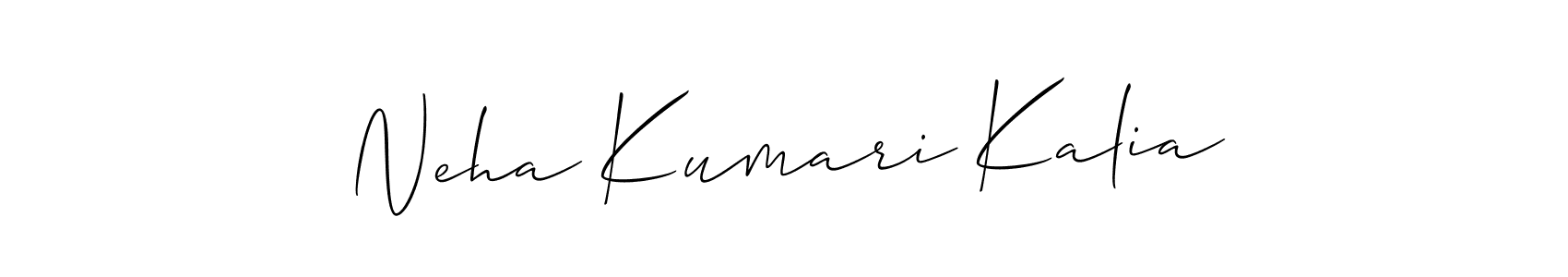 How to Draw Neha Kumari Kalia signature style? Allison_Script is a latest design signature styles for name Neha Kumari Kalia. Neha Kumari Kalia signature style 2 images and pictures png