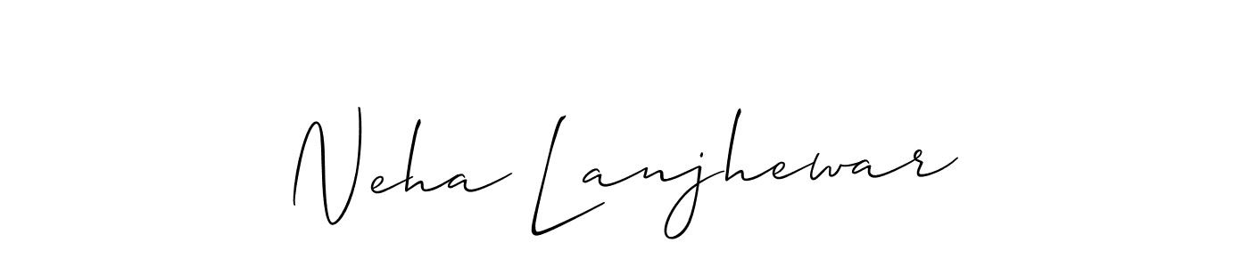 Create a beautiful signature design for name Neha Lanjhewar. With this signature (Allison_Script) fonts, you can make a handwritten signature for free. Neha Lanjhewar signature style 2 images and pictures png