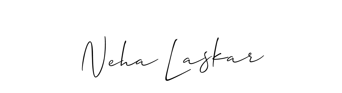 How to make Neha Laskar name signature. Use Allison_Script style for creating short signs online. This is the latest handwritten sign. Neha Laskar signature style 2 images and pictures png
