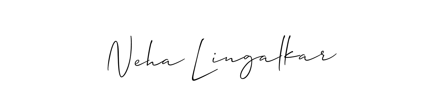 The best way (Allison_Script) to make a short signature is to pick only two or three words in your name. The name Neha Lingalkar include a total of six letters. For converting this name. Neha Lingalkar signature style 2 images and pictures png