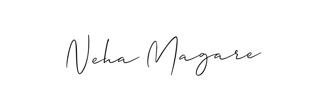 Allison_Script is a professional signature style that is perfect for those who want to add a touch of class to their signature. It is also a great choice for those who want to make their signature more unique. Get Neha Magare name to fancy signature for free. Neha Magare signature style 2 images and pictures png