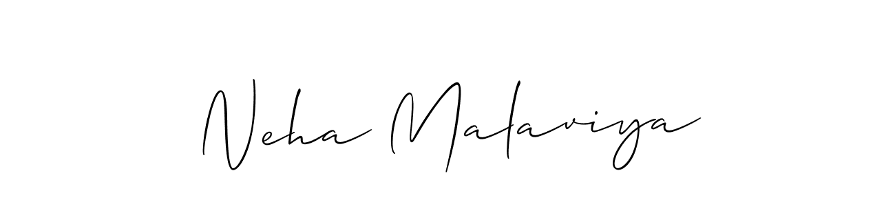 The best way (Allison_Script) to make a short signature is to pick only two or three words in your name. The name Neha Malaviya include a total of six letters. For converting this name. Neha Malaviya signature style 2 images and pictures png