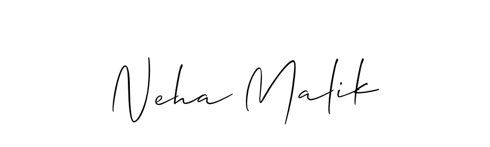 The best way (Allison_Script) to make a short signature is to pick only two or three words in your name. The name Neha Malik include a total of six letters. For converting this name. Neha Malik signature style 2 images and pictures png