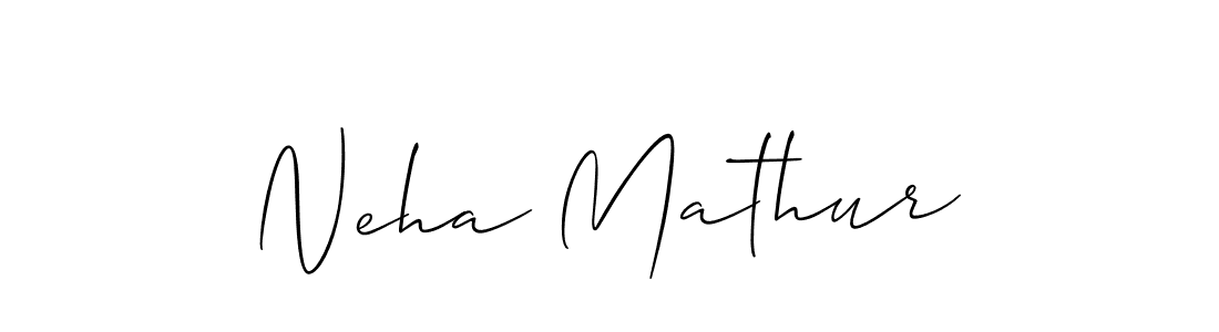 How to make Neha Mathur name signature. Use Allison_Script style for creating short signs online. This is the latest handwritten sign. Neha Mathur signature style 2 images and pictures png