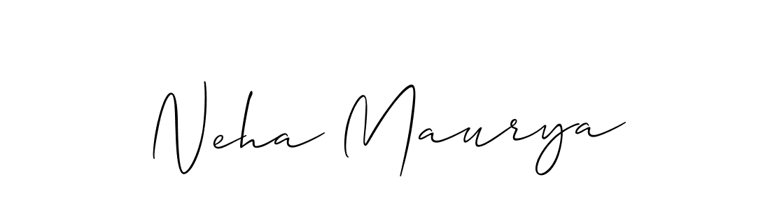 The best way (Allison_Script) to make a short signature is to pick only two or three words in your name. The name Neha Maurya include a total of six letters. For converting this name. Neha Maurya signature style 2 images and pictures png